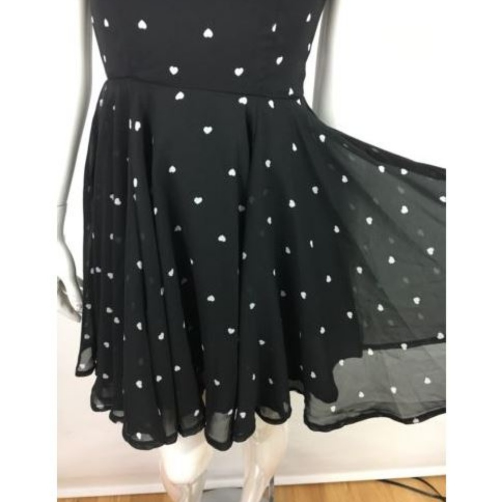 Maison Jules Dress Heart Print Chiffon Sleeveless - Picture 5 of 5
